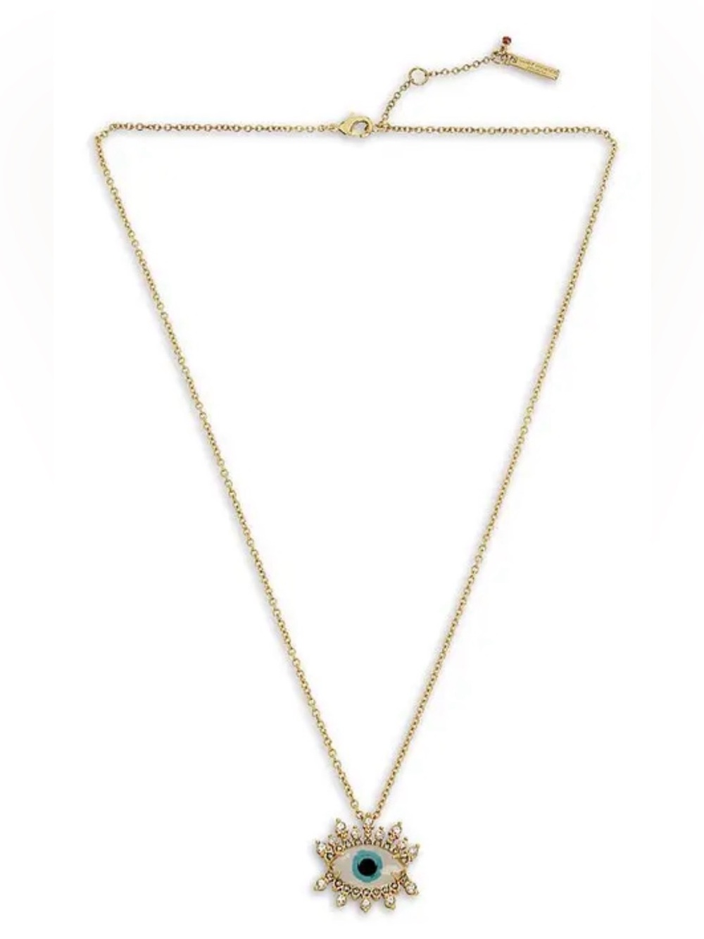 Kurt Geiger London Evil Eye Crystal Pendant Necklace Gold NWT